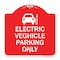 Signmission Electric Vehicle Parking W/ Graphic, Red & White Aluminum Sign, 18" x 18", RW-1818-24117 A-DES-RW-1818-24117 - alternate 1